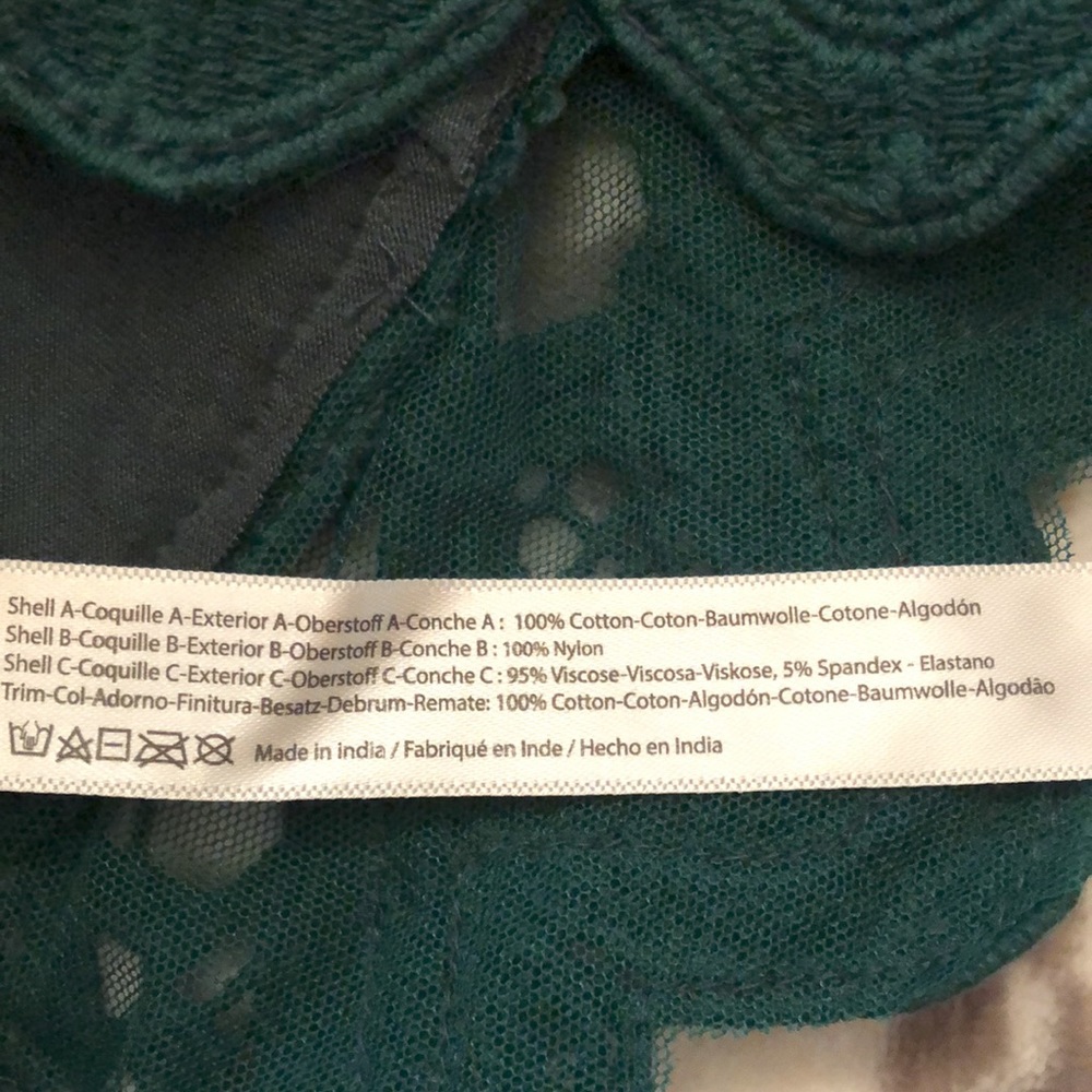 Free People Ilektra Bralette Evergreen Small - Picture 5 of 12